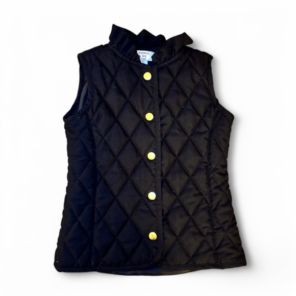 Crown & Ivy 4T Black Quilted Vest Snap Buttons Preppy Girls - Picture 1 of 4